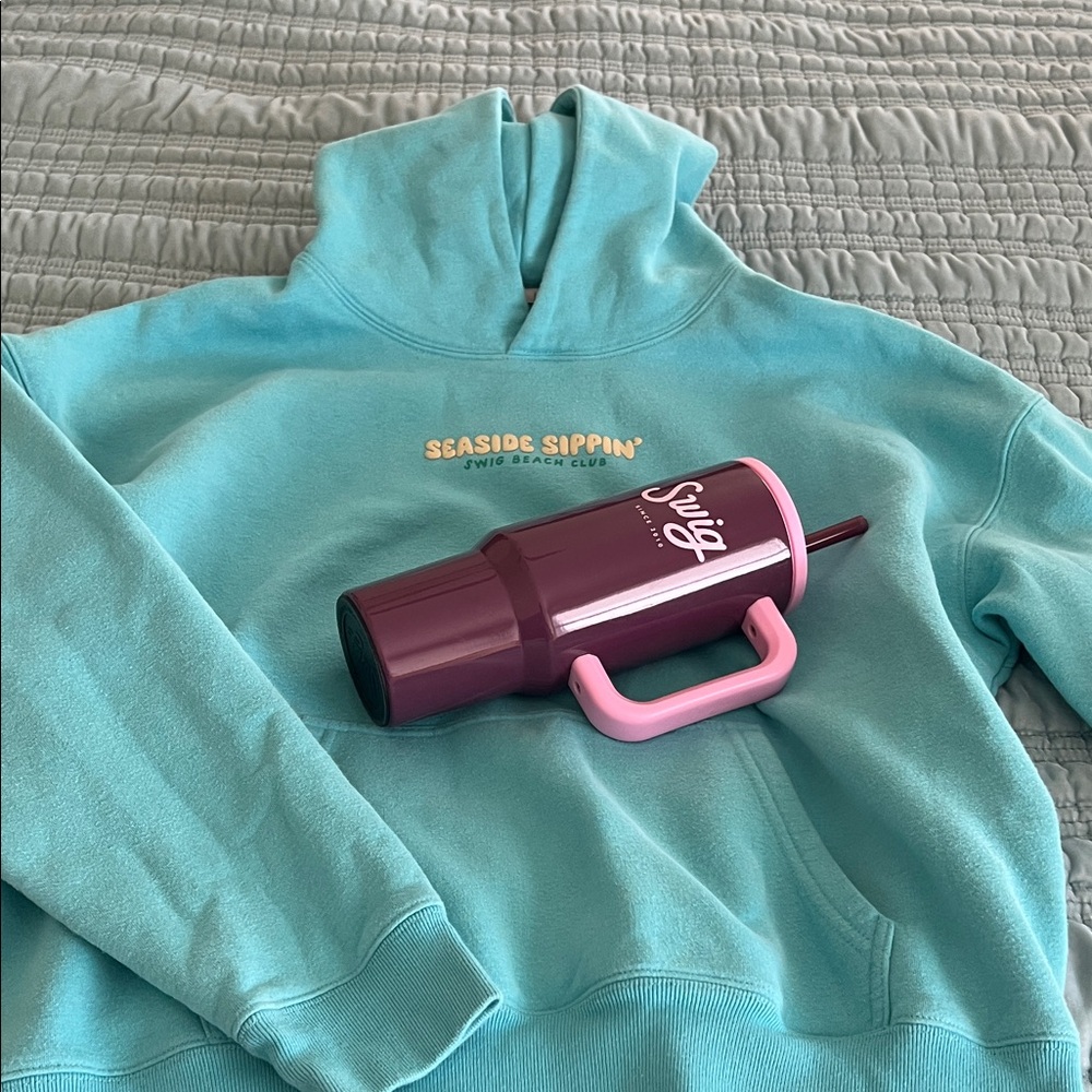 Swig Hoodie with Seaside Sippin' Logo & Tumbler